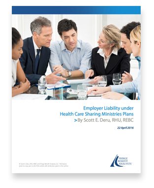 Employer Liability Under Health Care Sharing Ministries Plan